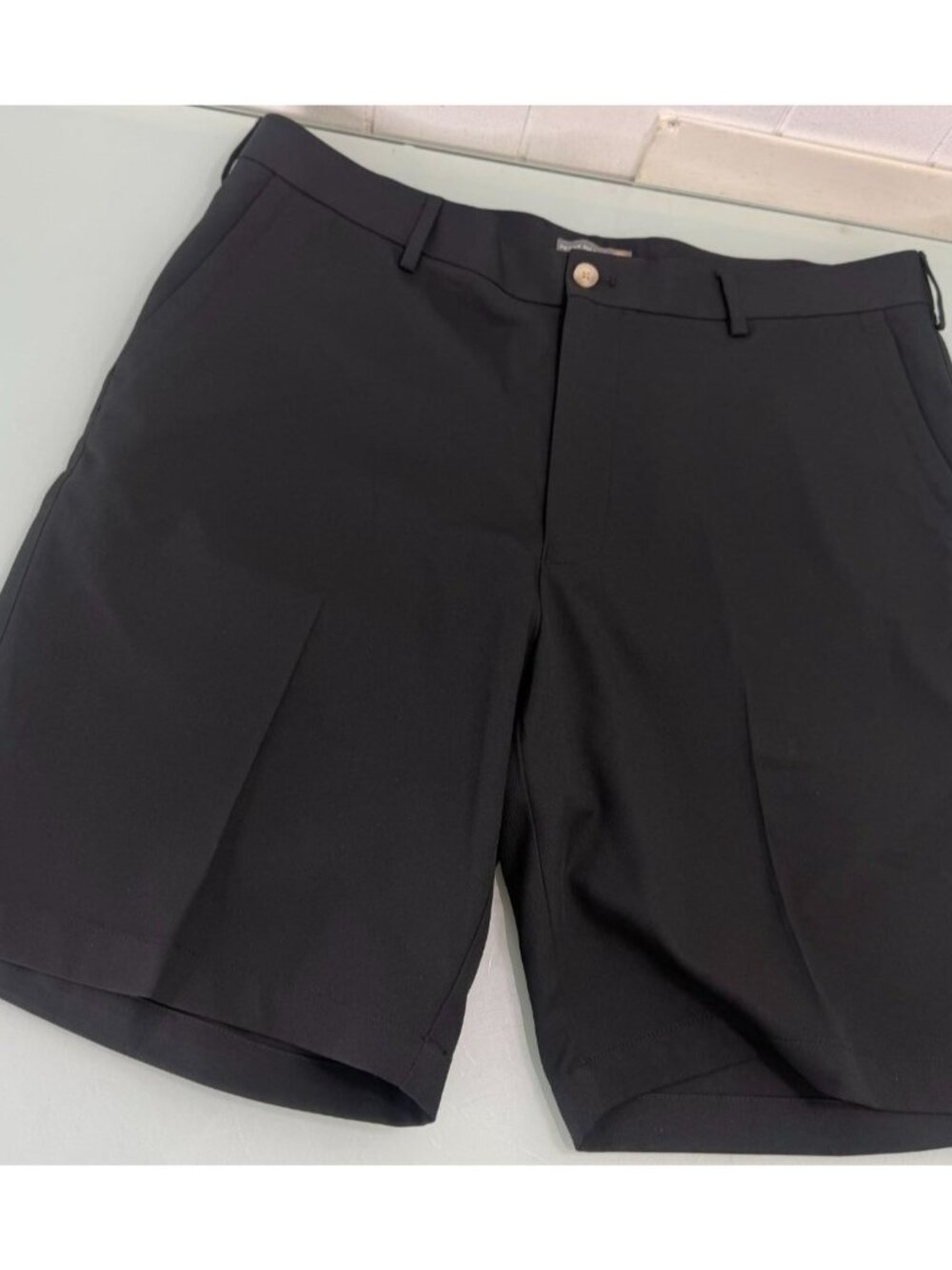 Peter Millar E4 Wicking Performance Golf Shorts Men 36 Black Casual MC0EB82